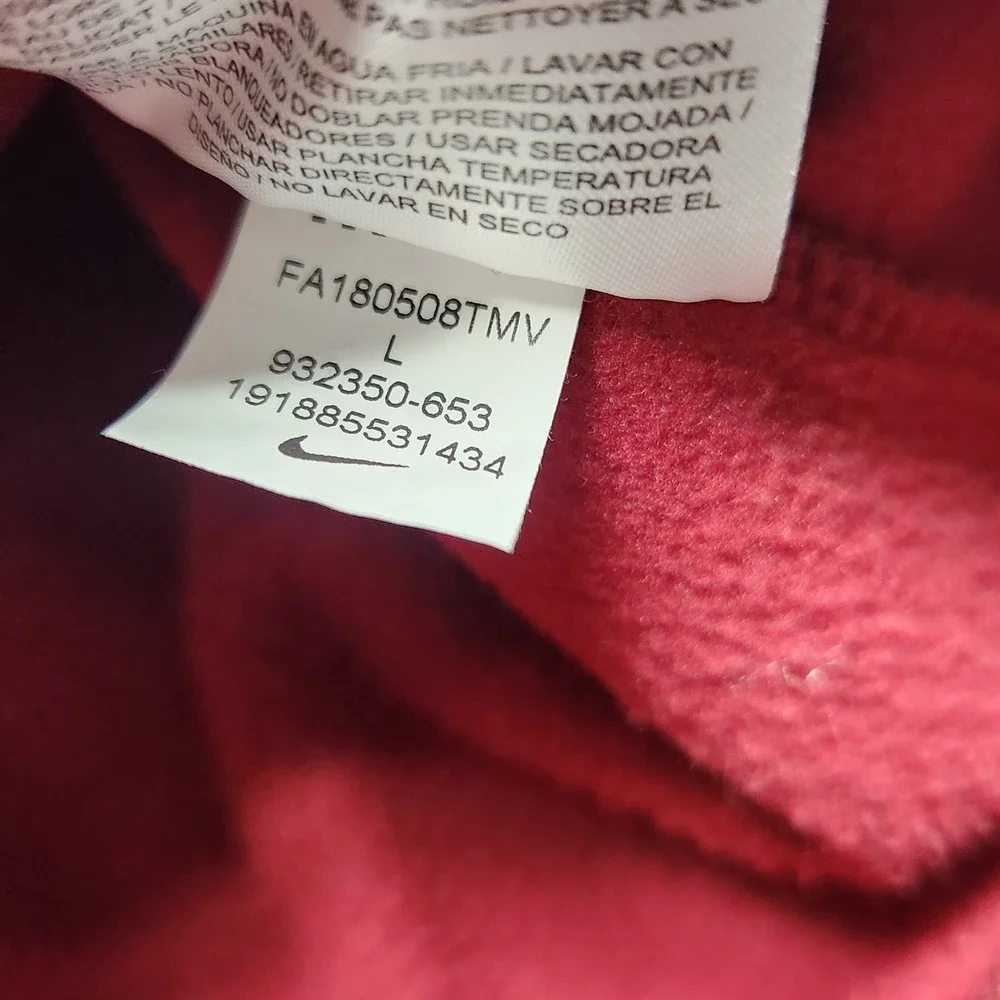 Nike Golf Mens Therma Repel Maroon 1/2 Zip Fleece Pullover Shirt Large Golfing
